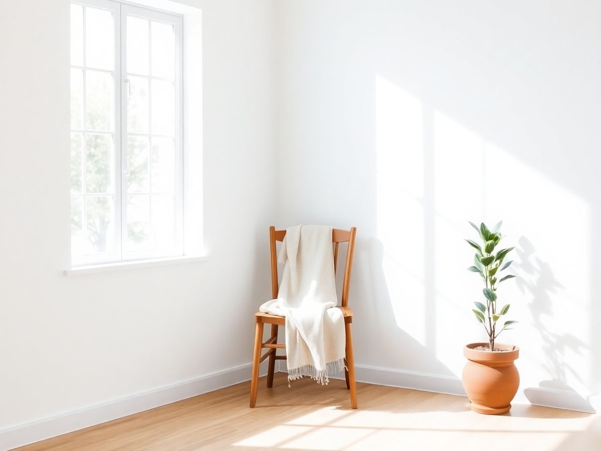 Spațiu luminos, curat, cu accente naturale delicate.