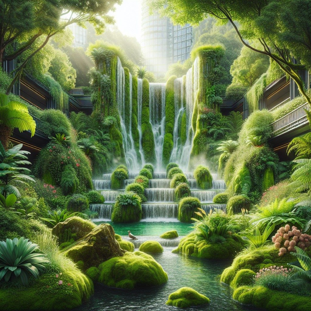 Cascada verde în grădină: integrare natură și estetică urbană 1 Cascada verde în grădină: integrare natură și estetică urbană